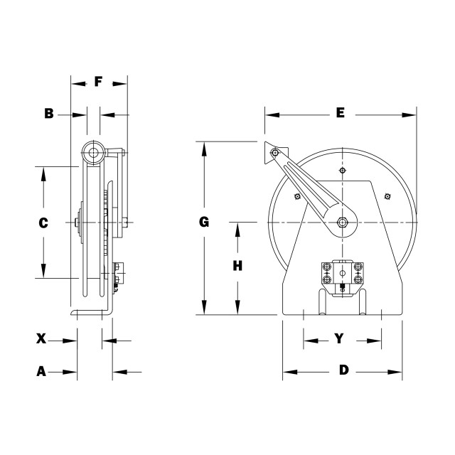 Hannay Reels HGR Series Heavy Duty Grounding Reel, Reel & Cable, 75 ft. Cable, HGR-50-75 - Imagen 2