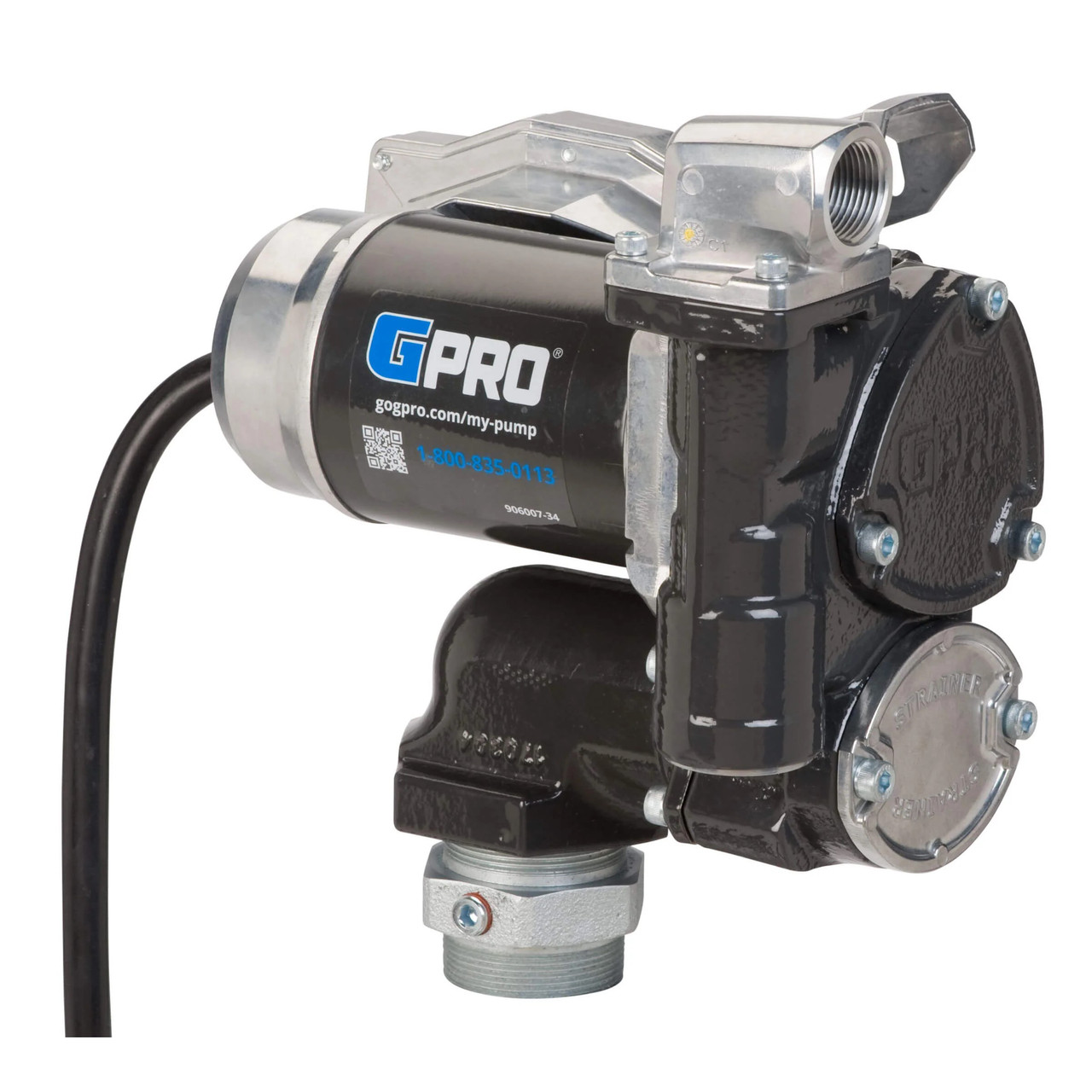 GPI V25-012PC-N08 1 in. FNPT GPRO 25GPM 12V DC Fuel Transfer Pump - Pump Only w/ Cord - 25 GPM