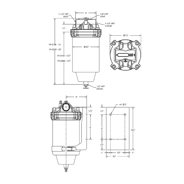 Facet Fuel-Gard VF-21SB Coalescer (Air/Gas) Separator Filter Cartridge - 5 Micron - Imagen 2