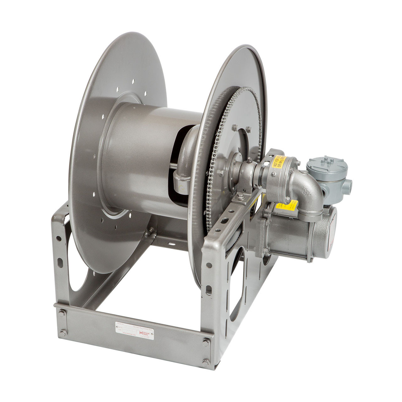 Hannay Reels V-1 1/2 in. Series Explosion Proof 12V Electric Rewind Aviation Reel, Reel Only, 1 1/2 in. x 50 ft., V-EPJ26-19-21