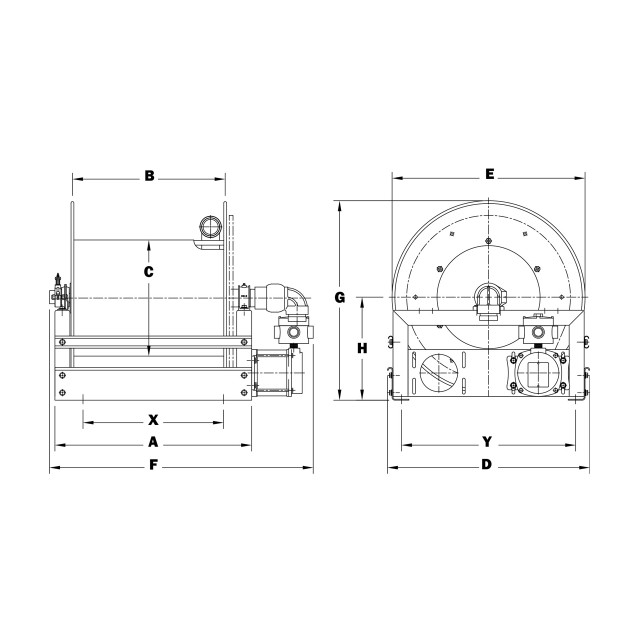 Hannay Reels V-2 Series Aviation 12 VDC Power Rewind Reel, Reel Only, 2 in. x 100 ft., V-EPJ246-26-27-15.5 - Imagen 2