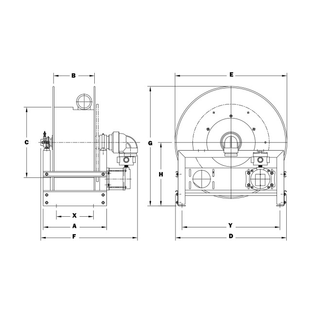 Hannay Reels V-3 Series Aviation 12 VDC Power Rewind Reel, Reel Only, 3 in. x 25 ft., V-EPJ332-33-34-20 - Imagen 2