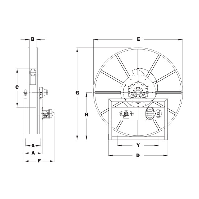 Hannay Reels V-5000 Series Aviation 12 VDC Power Rewind Reel, Reel Only, 1 1/2 in. x 50 ft., V-EPJ5111-48-50-20 - Imagen 2