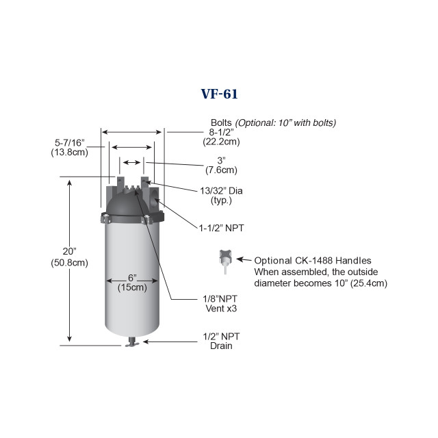 Parker Velcon VF-61 Filtration Housing w/ Aviation Filter Element, 5 - 50 GPM - Imagen 2