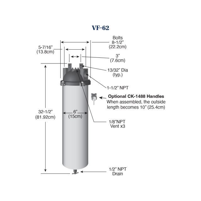 Parker Velcon VF-62 Filtration Housing w/ Aviation Filter Element, 10 - 100 GPM - Imagen 2